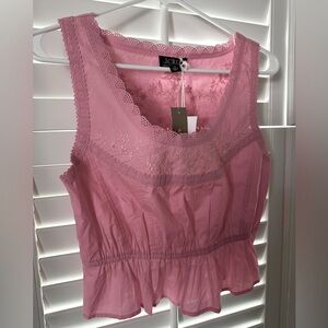 J. Crew Light Pink Eyelet Tank